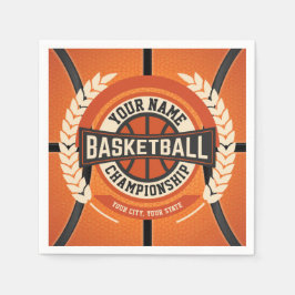 バスケパーソナライズされたットチームプレーカスタムヤーアスリート スタンダードカクテルナプキン