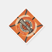 バスケパーソナライズされたットチームプレーカスタムヤーアスリート スタンダードカクテルナプキン (角)