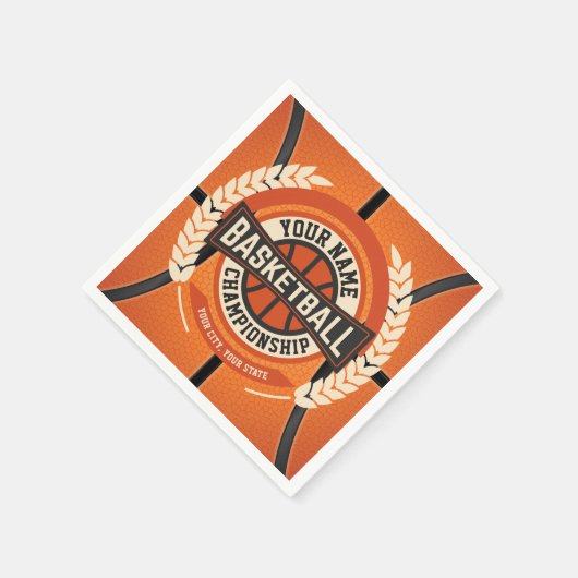 バスケパーソナライズされたットチームプレーカスタムヤーアスリート スタンダードカクテルナプキン (角)