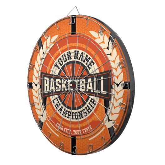 バスケパーソナライズされたットチームプレーカスタムヤーアスリート ダーツボード (正面右)