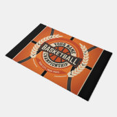 バスケパーソナライズされたットチームプレーカスタムヤーアスリート ドアマット (アングル)