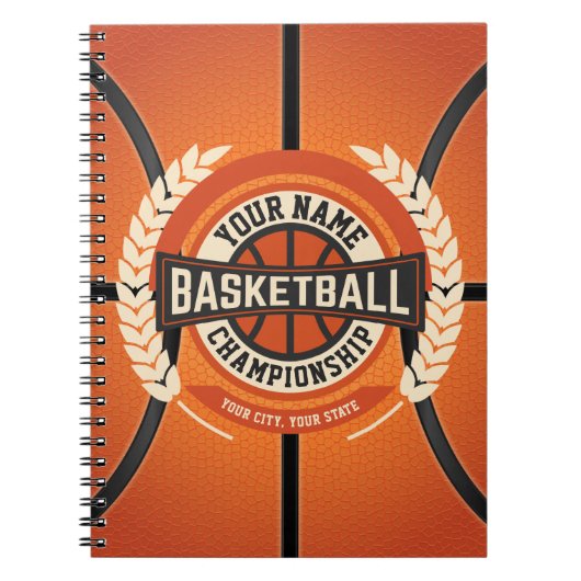 バスケパーソナライズされたットチームプレーカスタムヤーアスリート ノートブック (正面)