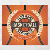 バスケパーソナライズされたットチームプレーカスタムヤーアスリート ビールラベル (シングルラベル)