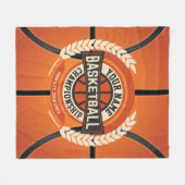 バスケパーソナライズされたットチームプレーカスタムヤーアスリート フリースブランケット (正面(横))