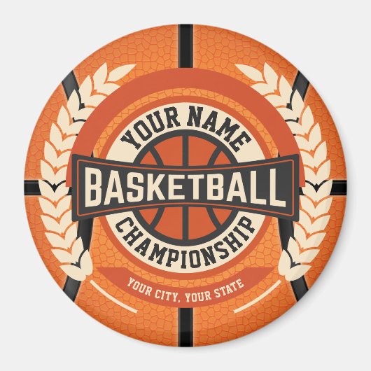 バスケパーソナライズされたットチームプレーカスタムヤーアスリート マグネット (正面)