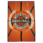 バスケパーソナライズされたットチームプレーカスタムヤーアスリート ミディアムペーパーバッグ (裏面)