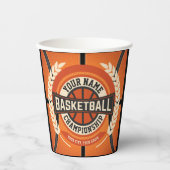 バスケパーソナライズされたットチームプレーカスタムヤーアスリート 紙コップ (正面)