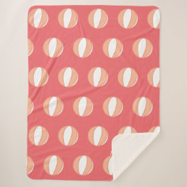 バスケパーソナライズされたットネームコーラルホワイトカスタム シェルパブランケット