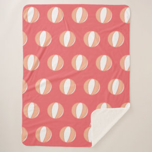バスケパーソナライズされたットネームコーラルホワイトカスタム シェルパブランケット