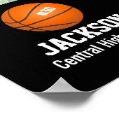 バスケパーソナライズされたットフォトコラージュ名チーム# ポスター (角)