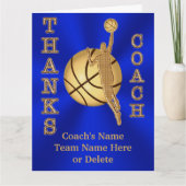 バスケパーソナライズされたットボールの大型カード サンキューカード (正面)