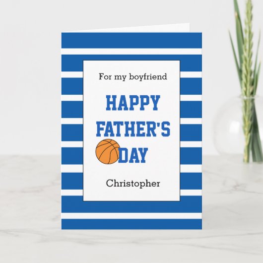 バスケパーソナライズされたットボールの父の日の恋人 カード (正面)