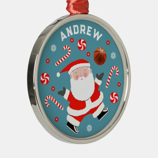 バスケパーソナライズされたットボールコレクタブルメタルオーナメント メタルオーナメント (右)