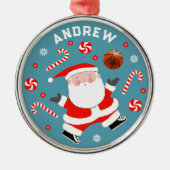 バスケパーソナライズされたットボールコレクタブルメタルオーナメント メタルオーナメント (正面)