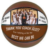 バスケパーソナライズされたットボールコーチの写真ありがとう バスケットボール (正面)