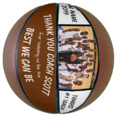 バスケパーソナライズされたットボールコーチの写真ありがとう バスケットボール (縦)