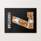 バスケパーソナライズされたットボール7 ジグソーパズル (横)