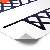 バスケパーソナライズされたット及びネット分割モノグラム ポスター (角)