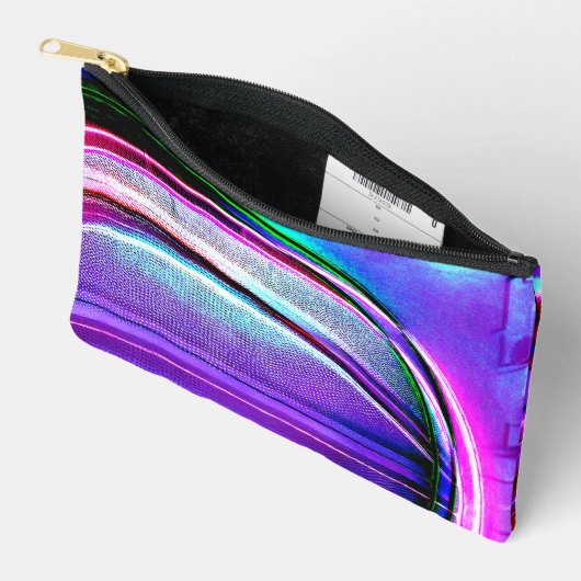 バスケファンキーットパープルとピンクのデザイン アクセサリーポーチ (見開き)