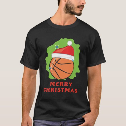 バスケメリーットクリスマス – おもしろい Tシャツ (正面)