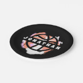 バスケモダンットグラフィティ選手の名前スポクールート ペーパープレート (アングル)