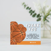 バスケモダンットスポーツ子供の誕生日ありがとう ポストカード (スタンド正面)