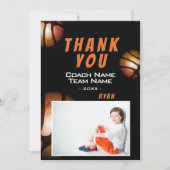 バスケモダンットフォトサンキューコーチカード サンキューカード (正面)