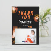 バスケモダンットフォトサンキューコーチカード サンキューカード (スタンド正面)