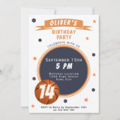 バスケモダンットボールをテーマにしたスポーツ 招待状 (正面)