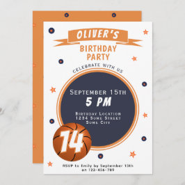 バスケモダンットボールをテーマにしたスポーツ 招待状