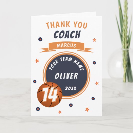 バスケモダンットボールサンキューコーチ サンキューカード (正面)