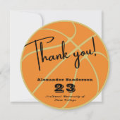 バスケモダンットボールプレーヤーチームサンキューカード (正面)