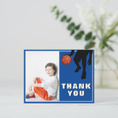 バスケモダンット誕生日写真ありがとう ポストカード (スタンド正面)