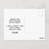 バスケモダンット誕生日写真ありがとう ポストカード (裏面)