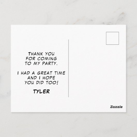 バスケモダンット誕生日写真ありがとう ポストカード (裏面)