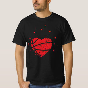 バスケーおもしろいルハート贈り物 Tシャツ