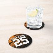 バスケーカスタムル・スポーツのジャージー番号と名前 ラウンドペーパーコースター (インサイチュ)