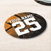 バスケーカスタムル・スポーツのジャージー番号と名前 ラウンドペーパーコースター (アングル)