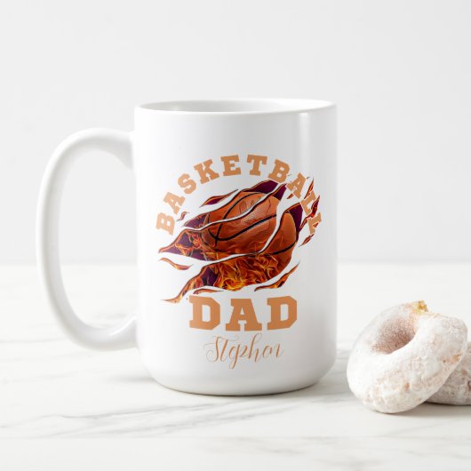 バスケーパーソナライズされたルパパの父の日に名前 コーヒーマグカップ (ドーナツ)