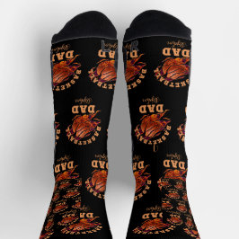 バスケーパーソナライズされたルパパの父の日に名前 ソックス