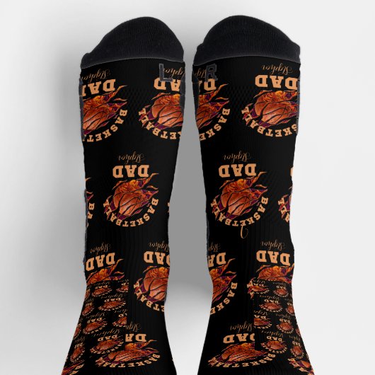 バスケーパーソナライズされたルパパの父の日に名前 ソックス (上部)