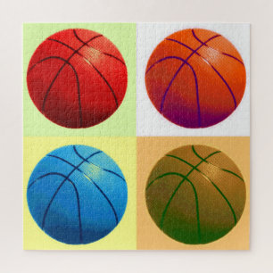 バスケー絵画ルイラストレーションのポップ・アートのスポーツ ジグソーパズル