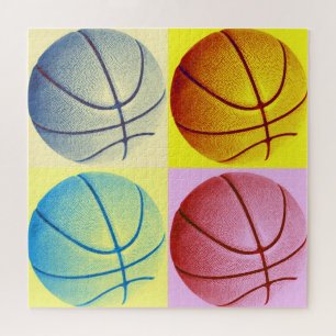 バスケー絵画ルイラストレーションのポップ・アートのスポーツ ジグソーパズル