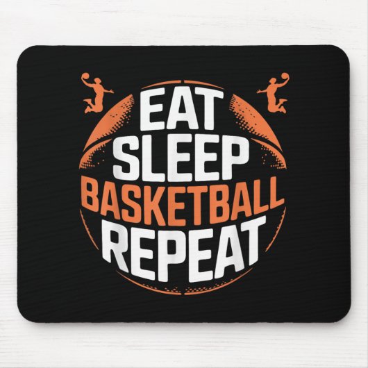 バスケ三昧 Eat Sleep Basketball Repeat  マウスパッド (正面)