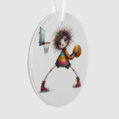 バスケ予測できなット。チーム。友達。家族 オーナメント (正面)