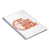 バスケ大好きな人へ贈る面白いバスケの格言 Eat Sleep Hoops Repeat ノートブック (右側)
