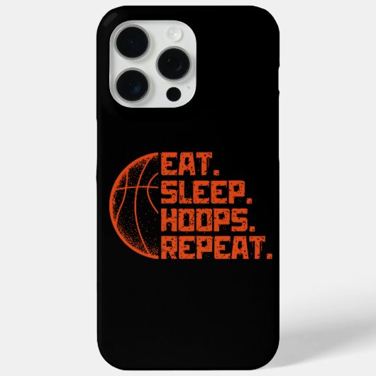 バスケ大好きな人へ贈る面白いバスケの格言 Eat Sleep Hoops Repeat Case-Mate iPhoneケース (裏面)