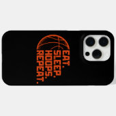 バスケ大好きな人へ贈る面白いバスケの格言 Eat Sleep Hoops Repeat Case-Mate iPhoneケース (裏面 (横))