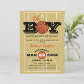 バスケ好きにはたまらない「Oh Boy」ベビーシャワー 招待状 (スタンド正面)