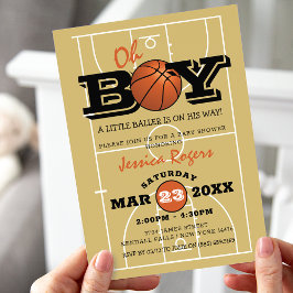 バスケ好きにはたまらない「Oh Boy」ベビーシャワー 招待状